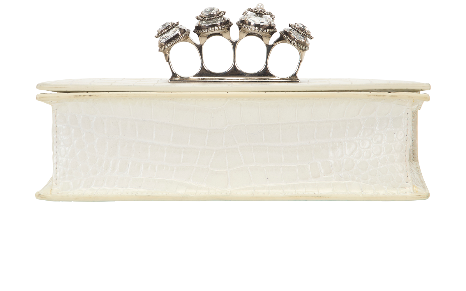 Spider Jewelled Satchel, &pound;750, Handbags, White, Leather, Top view